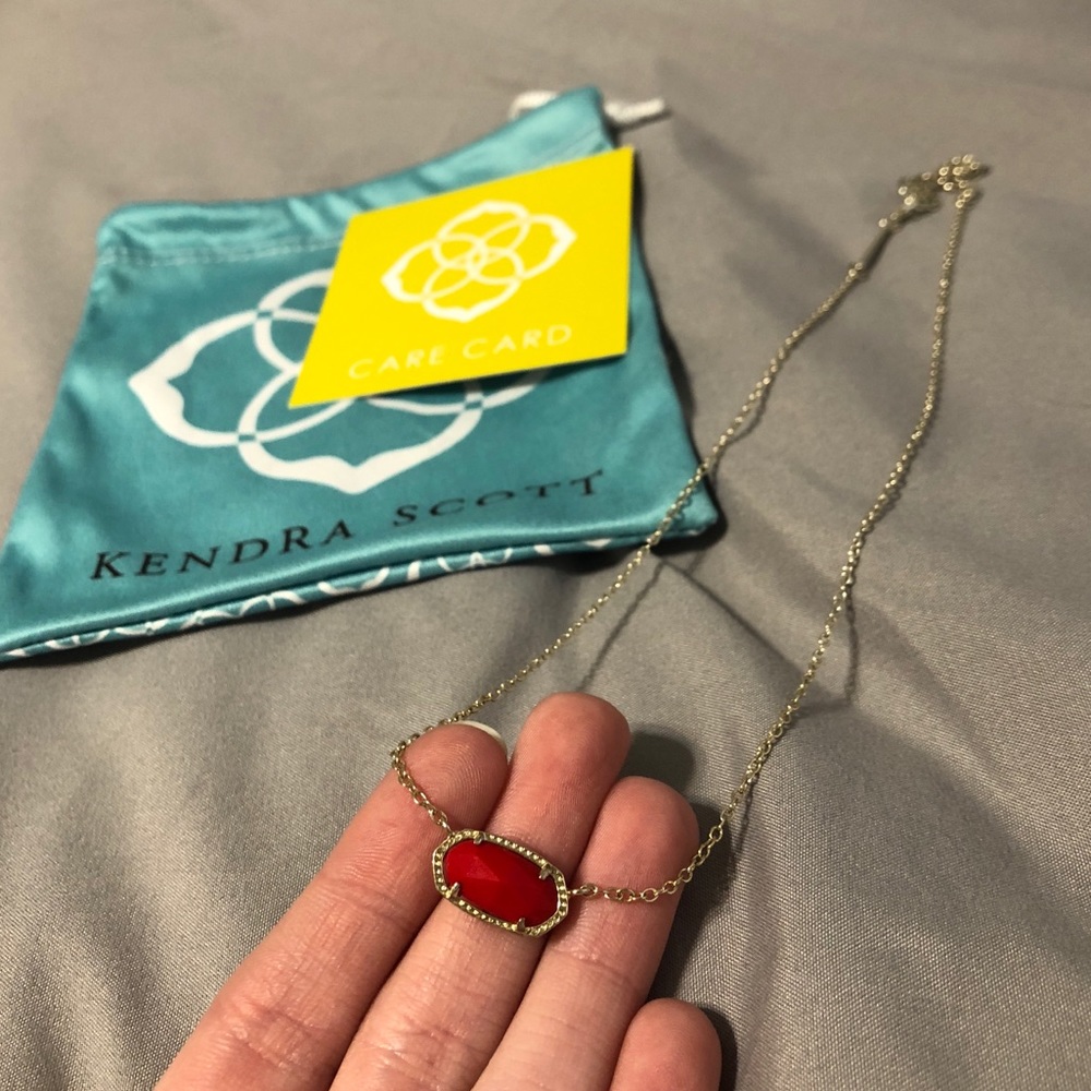 Red Kendra Scott Elisa necklace